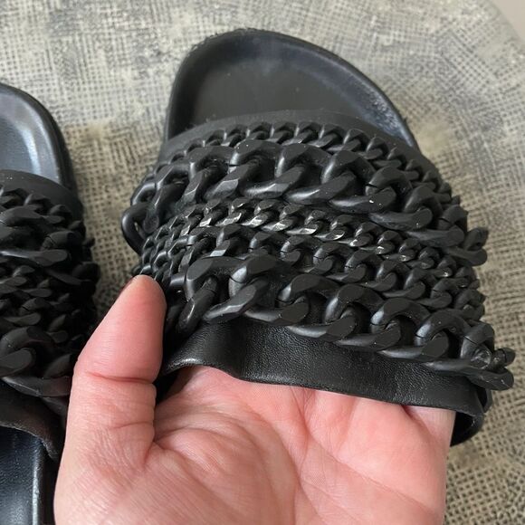 Kendall + Kylie Shiloh chain link slides Black sz 5.5 - Picture 5 of 9